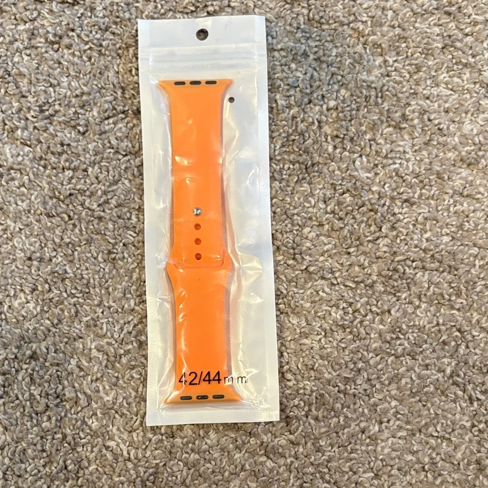 Orange Silicone Watch Band for 42/44mm Smartwatches